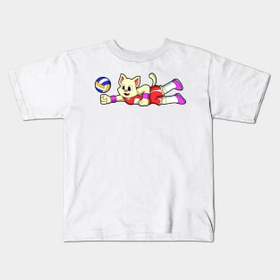 Cat at Sports with Volleyball Kids T-Shirt